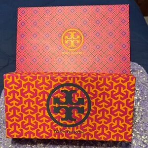 2 Tory Burch Vibrant Pink and Orange Patterned Boxes